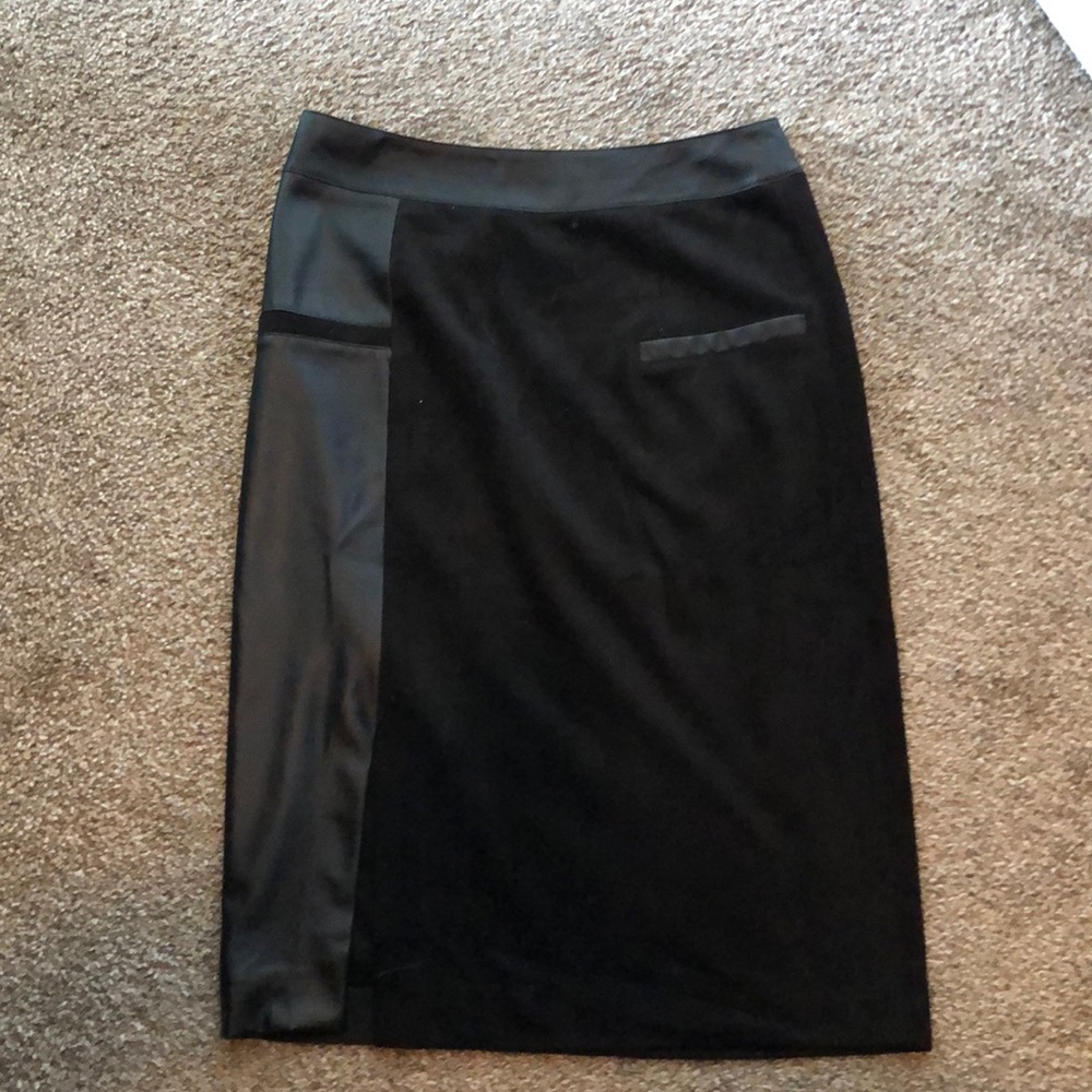 J. McLaughlin black Suede and leather pencil skirt